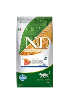 N&D Düşük Tahıllı Somonlu Kısırlaştırılmış Yetişkin Kedi Maması 10 KG